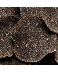 Fresh black truffle slices