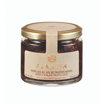 Rehydrierte Morcheln mit Saft von schwarzen Trüffeln