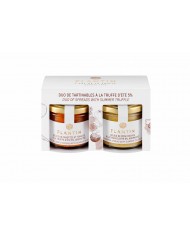 Duo of carrots and tomato spread & chickpea spread, both flavoured with summer truffle